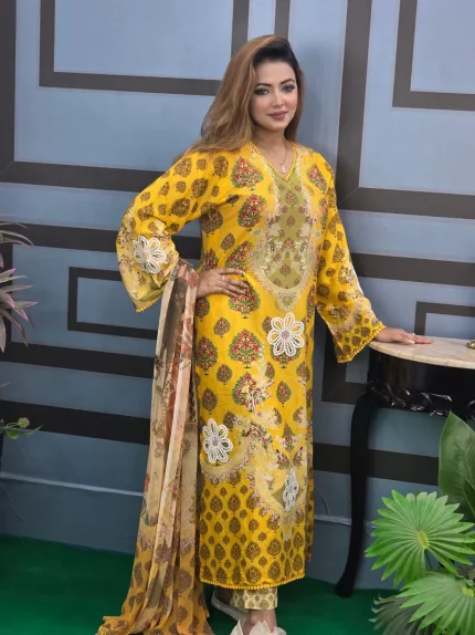 Yellow Lover With Embroidery